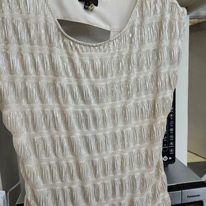 DO+BE Cream Textured Blouse